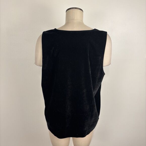 J Crew Factory Womens XL Sleeveless Velvet V-Neck Tank Shell Top Style CF638 - Picture 3 of 5